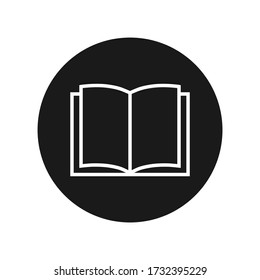 Book vector icon isolated on white background. 