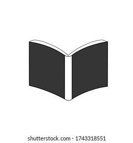 Book vector icon isolated on white background.