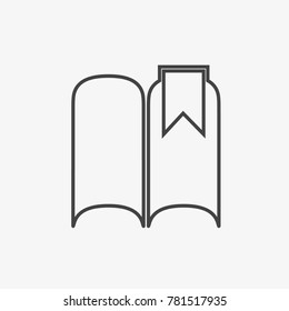 Book vector icon isolated on light grey background