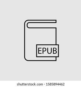 Book vector icon.  Lined flat sign for mobile concept and web design. ebook with format glyph icon. Symbol, logo illustration. Vector graphics

