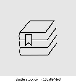 Book vector icon.  Lined flat sign for mobile concept and web design. book with bookmark glyph icon. Symbol, logo illustration. Vector graphics
