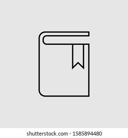 Book vector icon.  Lined flat sign for mobile concept and web design. book with bookmark glyph icon. Symbol, logo illustration. Vector graphics

