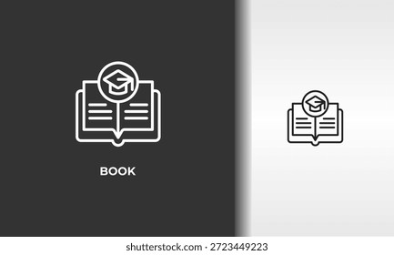 Buchvektor, Symbol oder Logo-Zeichen, einzelne Symbolgrafik