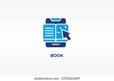 Buchvektor, Symbol oder Logo-Zeichen, einzelne Symbolgrafik