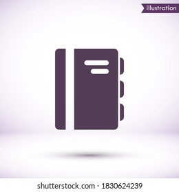 Book vector icon , lorem ipsum Flat design
