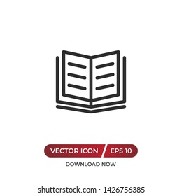Book vector icon in modern design style for web site and mobile app