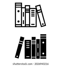 Icono del vector del libro. signo de ilustración de bloc de notas. símbolo de biblioteca o logotipo.