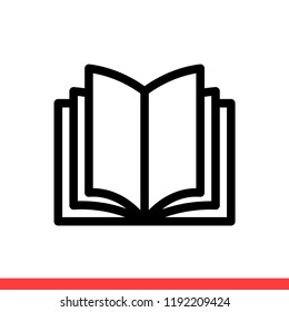 Book vector icon, notebook symbol. Simple, flat design for web or mobile app
