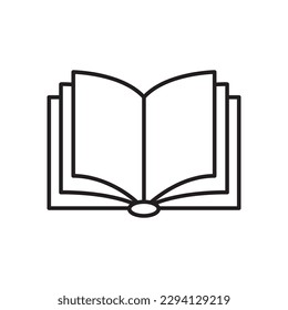 Book vector icon. Open book flat sign design. Linear book icon. Book symbol pictogram. Magazine icon. Notebook symbol. Document sign. UX UI icon