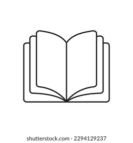 Book vector icon. Open book flat sign design. Linear book icon. Book symbol pictogram. Magazine icon. Notebook symbol. Document sign. UX UI icon