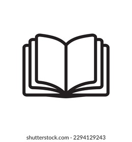 Book vector icon. Open book flat sign design. Linear book icon. Book symbol pictogram. Magazine icon. Notebook symbol. Document sign. UX UI icon