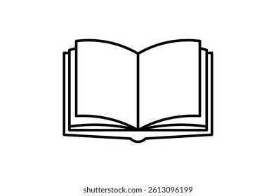 Book vector icon, outline flat icon, solid pictogram isolated on a transparent background