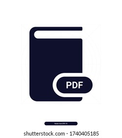 Book vector icon, PDF Book illustration sign, Vector illustration, EPS10.