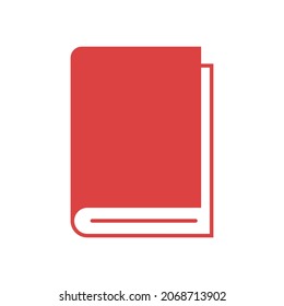 Book vector icon. Red symbol