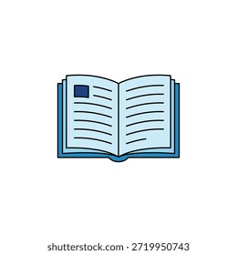 Ícone de vetor de livro representando o conhecimento de aprendizagem educacional e os recursos acadêmicos