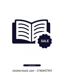 Book vector icon, Book Sale illustration sign, Vector illustration, EPS10.