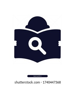 Book vector icon, Search Book illustration sign, Vector illustration, EPS10.