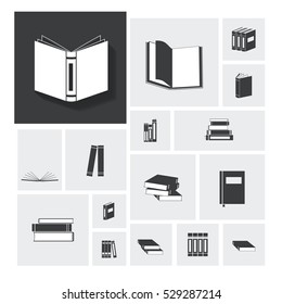 Book vector icon set