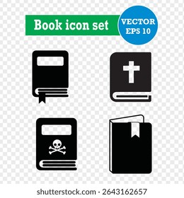 Conjunto de ícones de vetor de livro. Ícone Abrir livro. Eps 10