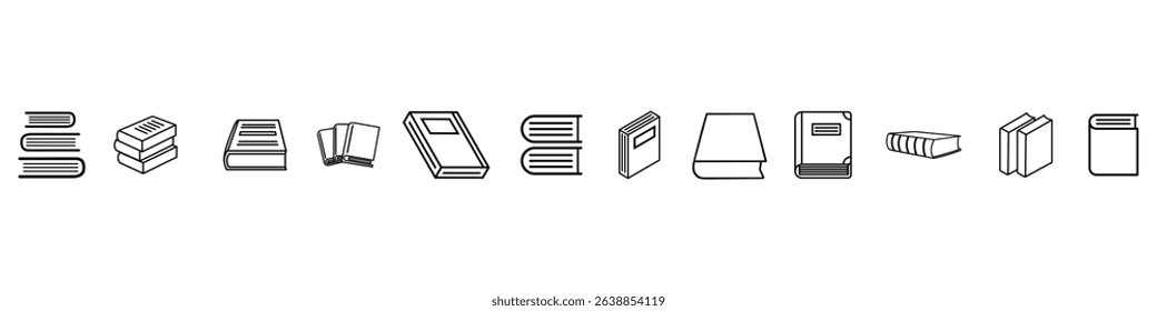 Book vector icon set. Book sign. library illustration symbol collection. Education logo or sign.