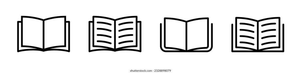 Juego de iconos del vector del libro. Colección de símbolos del libro. Silhouette del libro. EPS 10