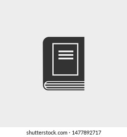 book vector icon sign illustration grey background