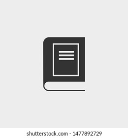 book vector icon sign illustration grey background