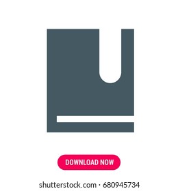 Book vector icon, The symbol of book with bookmark. Simple, modern flat vector illustration for mobile app, website or desktop app   