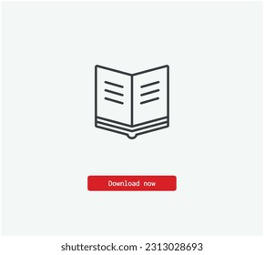 Book vector icon. Symbol in Line Art Style for Design, Presentation, Website or Apps Elements, Logo. Pixel vector graphics - Vector