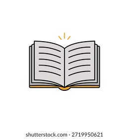 Ein Vektorsymbol für Bücher, das Bildung, Wissen, Lesen, Lernen und digitales oder gedrucktes Lernen symbolisiert.
