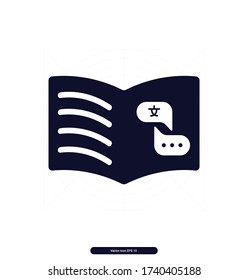 Book vector icon, Translate Book illustration sign, Vector illustration, EPS10.