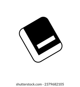 Book vector icon. White illustration isolated on white background for graphic and web design