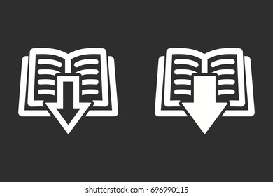 Book vector icon. White illustration isolated on black background for graphic and web design.