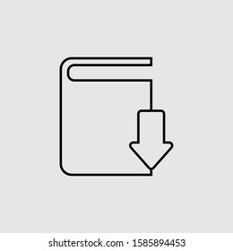 Book vector icon.Lined flat sign for mobile concept and web design. Download ebook glyph icon. Symbol, logo illustration. Vector graphics