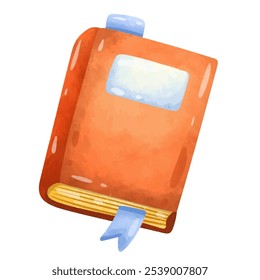Livro ilustração vetor, livro clip art em estilo de pintura aquarela desenhado à mão, imagem de livro de desenho animado
