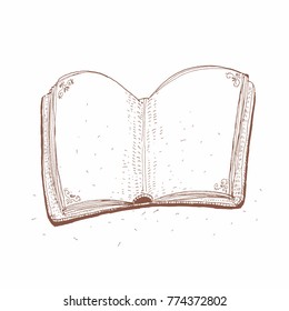 The book vector illustration was converted from a sketch drawn by hands.