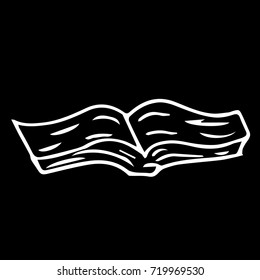 Book vector illustration. Doodle style. Design icon, print, logo, poster, symbol, decor, textile, paper