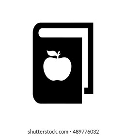Book vector illustration. Book icon with apple symbol