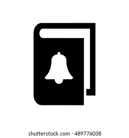 Book vector illustration. Book icon with bell symbol