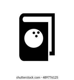 Book vector illustration. Book icon with bowling ball symbol