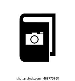 Book vector illustration. Book icon with camera symbol