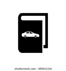 Book vector illustration. Book icon with car icon symbol