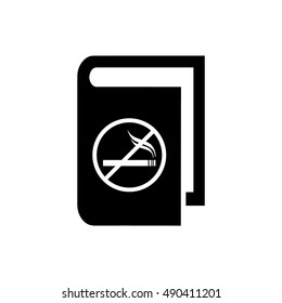 Book vector illustration. Book icon with cigarette icon symbol. No smoking vector sign