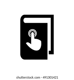 Book vector illustration. Book icon with click icon press button symbol