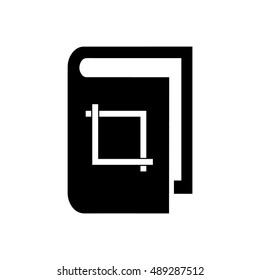Book vector illustration. Book icon with crop symbol