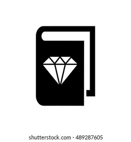 Book vector illustration. Book icon with diamond symbol