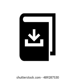 Book vector illustration. Book icon with download symbol