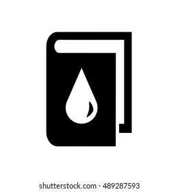 Book vector illustration. Book icon with drop symbol