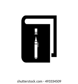 Book vector illustration. Book icon with felt pen icon symbol
