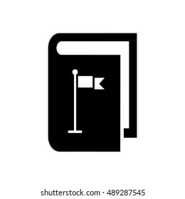 Book vector illustration. Book icon with flag symbol